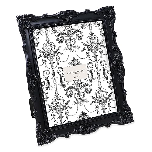 Laura Ashley Ornate Handmade Resin Picture Frame with Easel and Hooks for Tabletop and Wall Decorative Flower Design Home Decor Photo Gallery Art (10x10cm) Gold