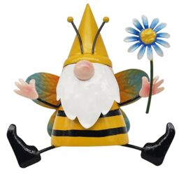 Lesser & Pavey Bright Eyes Yellow Gnome Figurines Statues For Home Decor - Ideal Ornaments Friendship Gifts For Women & Men - Lovely Table Centerpiece & Living Room Accessories