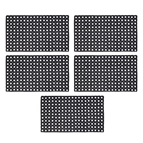 JVL Contract Rondo Rubber Ring Scraper Doormat, 50 x 100 cm, Pack of 5