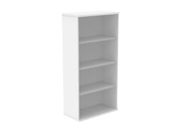 Office Hippo Heavy Duty 4 Tier Bookcase, Book Filing Cabinet, Storage Unit With Adjustable Shelf & Feet, Bookshelf Bookcase Suitable For Home Office & Workplace, Arctic White, 40D x 80W x 159.2Hcm