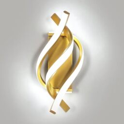 Comely LED Wall Light Indoor, 22W Gold Spiral Modern LED Wall Lamp,6500K