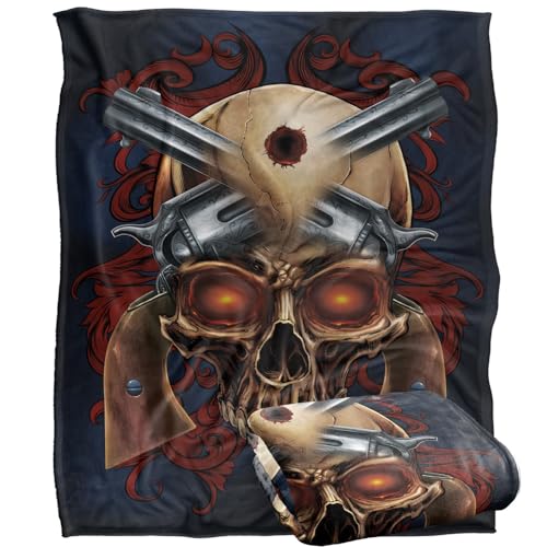 Jq Licensing - Ba-Jp Skull And Pistols Silky Touch Super Soft Throw Blanket 152 X 127 Cm