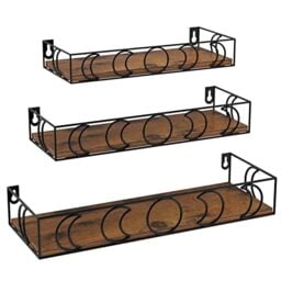 EYMPEU Moon Motif floating shelves, Set of 3 Kitchen Wall Shelves, Bedroom Wall Shelf
