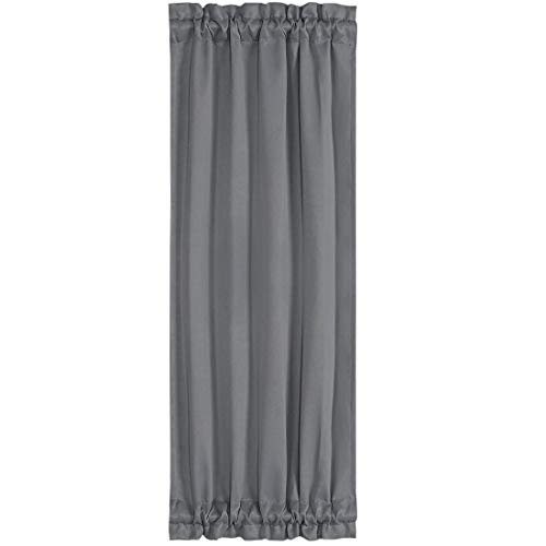 PiccoCasa Thermal Insulated French Door Curtain Side Panels - Blackout Curtains Drape 25x72 Inch Room Darkening for Glass Doors - 1 Panel, Gray Color