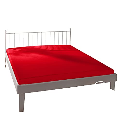 Bassetti Rosso 9314075 Fitted Sheet Plain Cotton/Elastane 180 x 200 cm / 200 x 220 cm