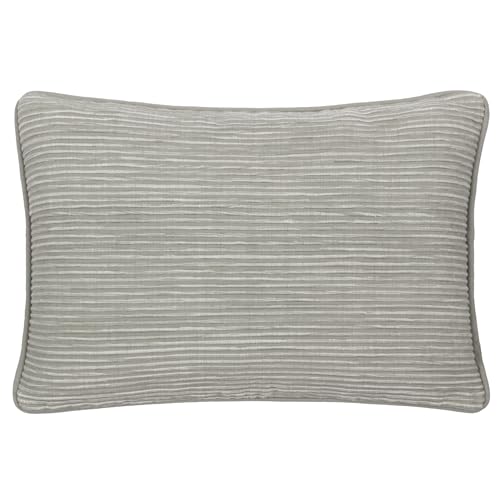Yard Furn Cove Ribbed Cushion – Textured Cotton Cushion Soft Ribbed Design Piped Trim Feather Filled (Sage – 50 x 35 cm)