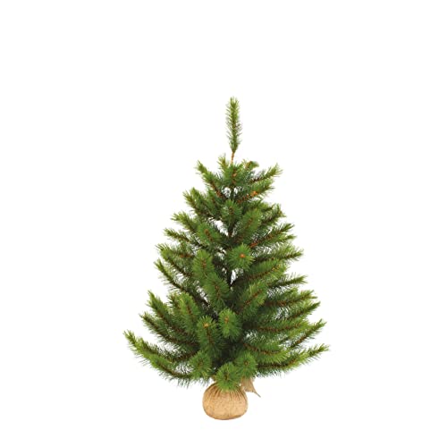 Black Box Trees Richmond Artificial Christmas Tree in Jute Sack - H90 x Ø69 cm - Green