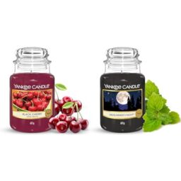 Yankee Candle Scented Candle - Black Cherry Large Jar Candle - Long Burning Candles: up to 150 Hours & Scented Candle - Midsummer's Night Large Jar Candle - Long Burning Candles: up to 150 Hours