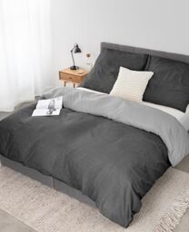 lionto dibea Renforcé reversible bed linen made of 100% cotton, 155 x 220 cm, pillowcase 80 x 80 cm, 2-piece bed linen for any season, easy to clean and dimensionally stable, includes Oeko-Tex
