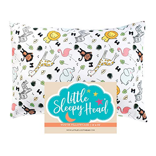 Little Sleepy Head Youth Pillowcase 16x22-100% Cotton & Hypoallergenic - Safari