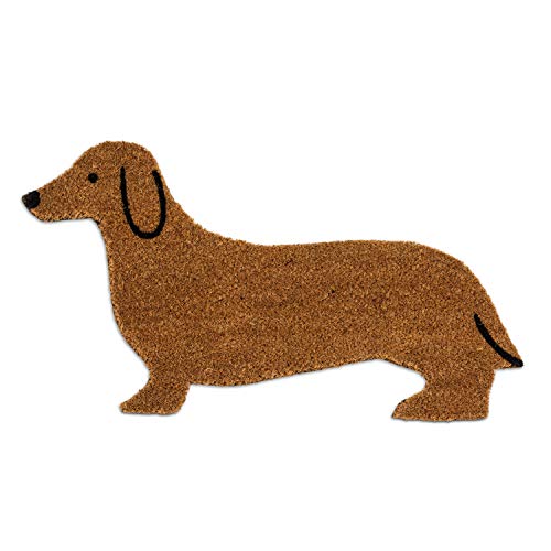 Abbott Collection 35-PFW-SH-1391 Dachsund Shaped Doormat-18x30 l, Brown
