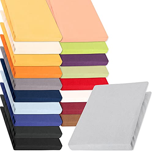 aqua-textil Pur Fitted Sheet Divan Water Beds Cotton 120x200-130x220 cm silver grey