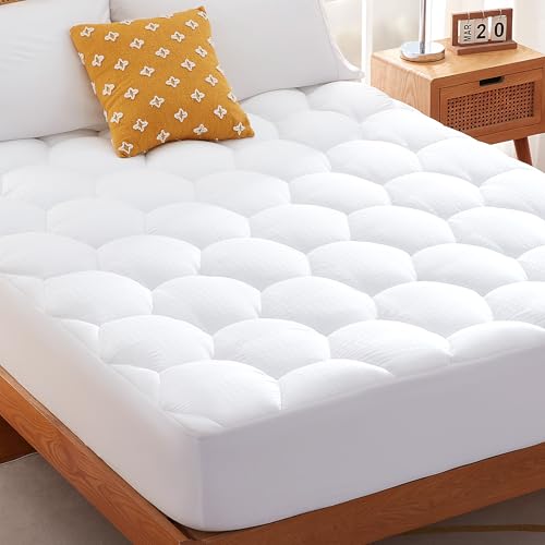 Sonive Single Mattress Topper, Extra Deep Poket 14.9Inch/38cm, White