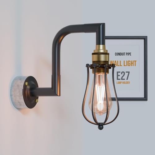 LEDSone Industrial Wall Light 20mm Conduit Steel Pipe Wall Sconce Kit