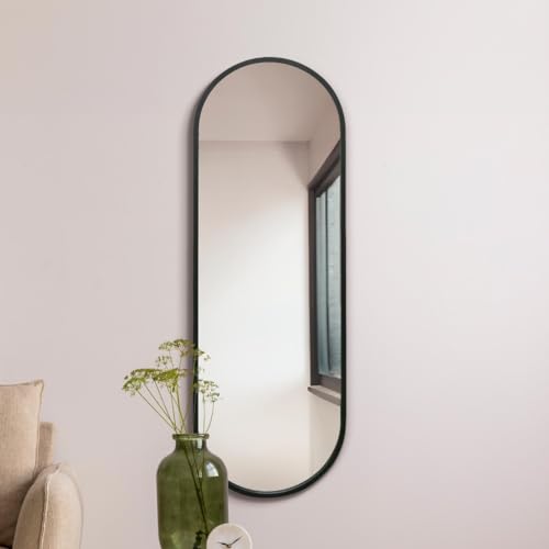 "The Vultus - New Black Metal Framed Double Arched Wall Mirror 63"" X 22"" (160CM X 55CM) Suitable for Inside and Outside!"