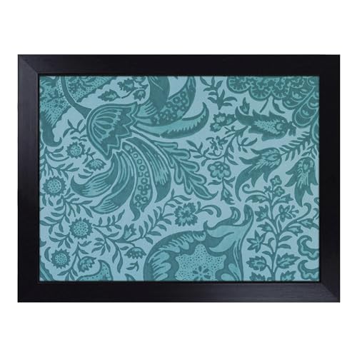 Lap Tray with Bean Bag Cushion, Indian Pattern Print By William Morris - Handmade in the UK, Raised Wooden Edge, Padded Cushion, Heat-Resistant Wipe-Clean Surface, for Meals, Laptops and Crafts