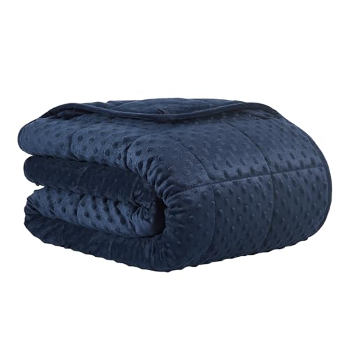 "CuteKing Weighted Blanket - Weighted Blanket with Premium Glass Beads - Heavy Blanket Crystal Velvet for Comfort Sleep - Thick Blanket All Season (15lbs, 48""x72"", Blue Bubble)"