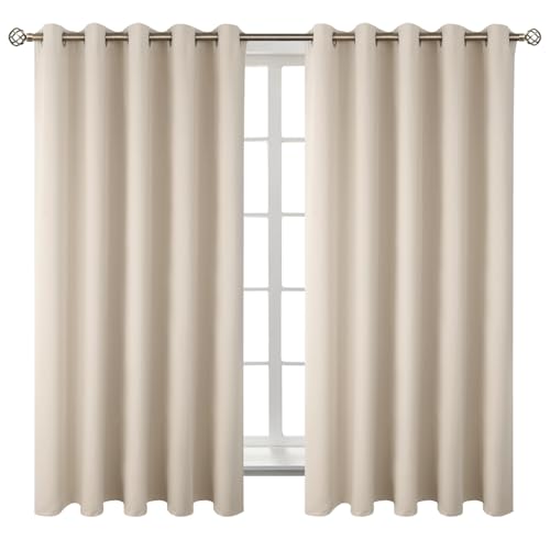 BGment Blackout Curtains, Thermal Insulation, Room Darkening, for Bedroom and Living Room, Set of 2 Panels (70 x 63 Inch, Champagne)