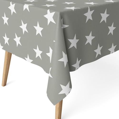 ECOMMERC3 Christmas Tablecloth Stain Resistant Cotton Round 140 Polar Grey - For the round eve, liquids remain on the surface, cold wash at the end of the season