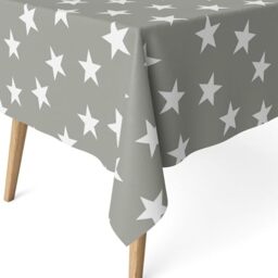 ECOMMERC3 Christmas Tablecloth Stain Resistant Cotton Round 140 Polar Grey - For the round eve, liquids remain on the surface, cold wash at the end of the season
