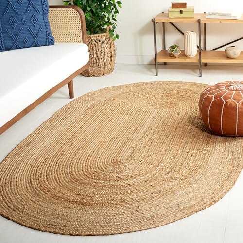 Safavieh Natural Fiber Rug for Living Room, Dining Room, Bedroom - Natural Fiber Collection, Short Pile, in Natural, 200 x 200 cm