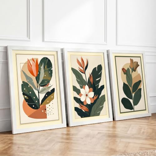 Modern Botanical Studies Botanical Set of 3 Framed Wall Art Prints A3