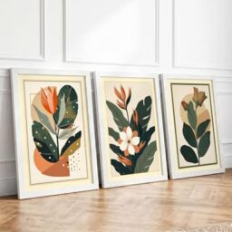 Modern Botanical Studies Botanical Set of 3 Framed Wall Art Prints A3