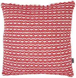 Mood collection Wave Printed Standard Cushion, 50 x 50 cm, Polyester, Dark Red Ecru, One Size