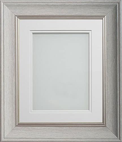 Frame Company Drummond Pale Grey Photo Frame, Double White Mount, 20x10 for 18x8 inch, fitted with perspex