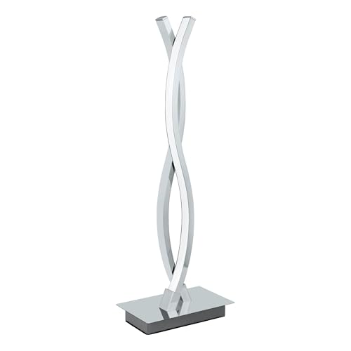 Eglo LED Table lamp Lasana 2, 2-Light Table lamp, Bedside lamp Made of Aluminium, Steel, Plastic, Colour: Chrome, White, Includes Switch