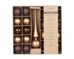 MAGIC by Inge Elegant Lounge 19-Piece Christmas Baubles Set with Glass Ornaments and Tree Topper
