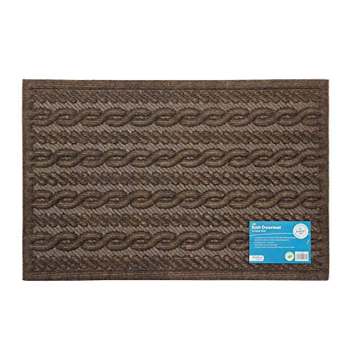 JVL Knit Design Scraper Braided Door Mat, Brown, 40 x 60 x 1 cm