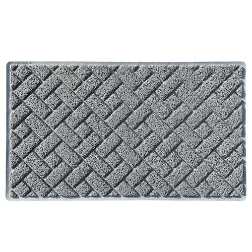 Nicoman Diamond Quilted Shape Doormat|Non-Marking Non-Slip On Hard Floors|For Indoor or Sheltered Outdoor Use (75x44cm, GREY, Use Indoor or Sheltered Outdoor)