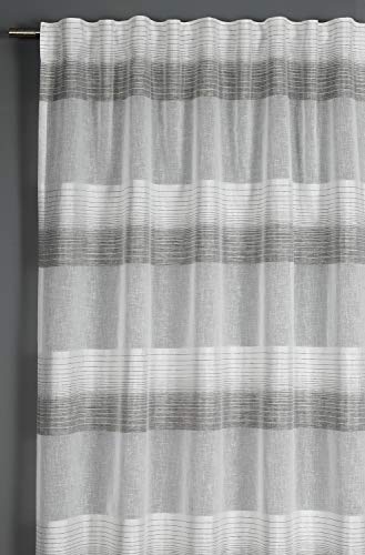 Gardinia Curtain with Concealed Loops and Tape, Opaque Curtain, Etamine, Grey, 140 x 245 cm