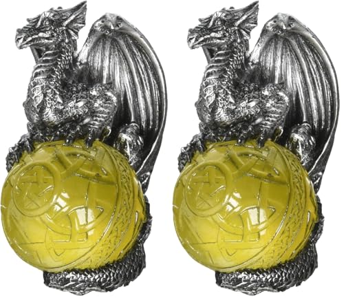 Christmas Tree Ornaments - Protector of the Gothic Portal Celtic Dragon Holiday Ornament - Dragon Statue - Christmas Decorations (Pack of 2)