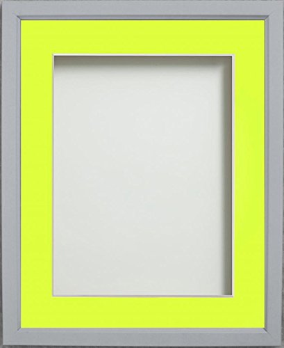 Frame Company Drayton Range 6x4-inch Grey Picture Photo Frame with Lemon Bon Mount For Image Size 5x3-inch