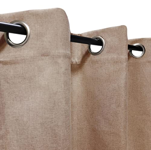 Atout Ciel Blackout Curtain with Eyelets 140 x 240 cm Taupe Ready to Hang