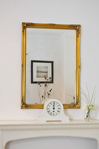 "Modec Mirrors New Large 34"" X 24"" Shabby Chic Style Swept Glass Wall/Hall Mirror-6 Colours Available, Gold, 30"" x20"""