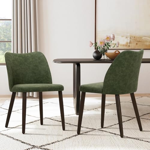 COLAMY Upholstered Dining Chairs Set of 2, Modern PU Leather
