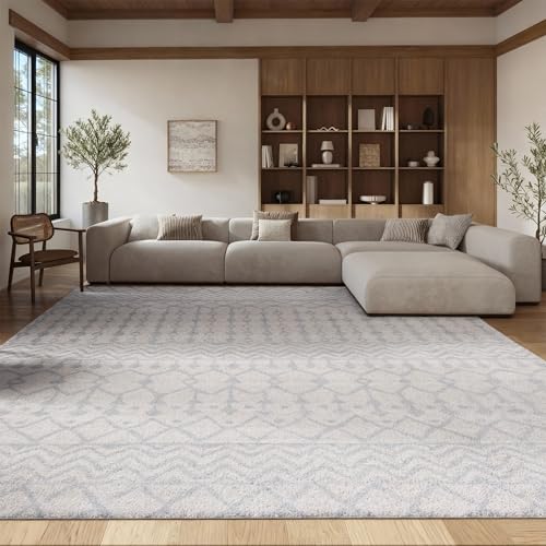 Safavieh Boho Rug for Living Room, Dining Room, Bedroom - Tulum Collection, Short Pile, in Light Grey and Ivory, 61 X 244 cm