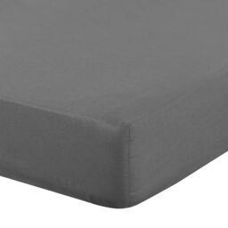 Eurofirany - Fitted Sheet 180 x 200 cm - Basic Cotton Flat Sheet with Elastic Band, Durable - for Thick Mattresses 30 cm Deep Pocket - Many Colours, Steel