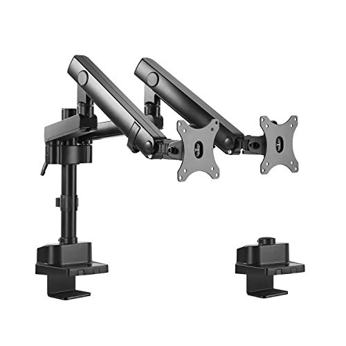 "Maclean MC-812 2-Fach Monitorhalter mit Gasfeder Tischhalterung Monitorarm Monitorständer VESA 75x75 100x100 17""-32"" Für 2 Monitore"