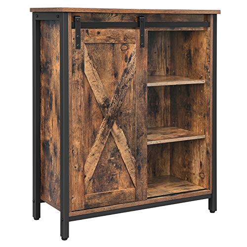 VASAGLE Storage Cabinet Adjustable Shelves Sideboard Sliding Door