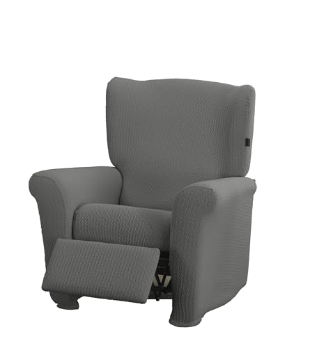 Estoralis Sumatra Bi-Elastic Chair Cover Very Elastic Fabric C-10 Pearl Grey for Relaxing Chairs from 70 to 90 cm Quality Protection Super Adjustable