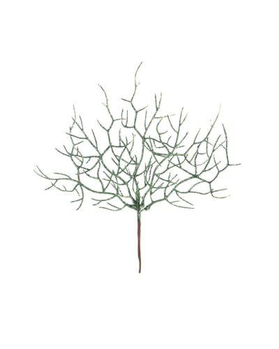 WeRChristmas Sage Green Glitter Coral Christmas Tree Pick, 27cm - 27cm sage green glitter coral pick with fine branches for adding sparkle, texture and height to festive displays