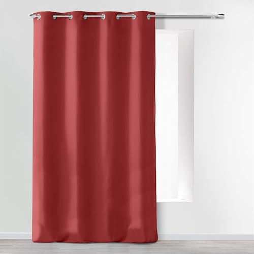 Douceur d'Intérieur, Pomegranate Microfibre Eyelet Curtain 140 x 260 cm