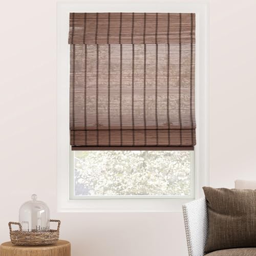"CHICOLOGY Blinds, Roman Home Bamboo Patio, Blinds & Shades, Window Shade, 31"" W X 64"" H, Bear"
