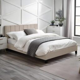 Julian Bowen Rosa Bed, Small Double, Cream - W128 x D204cm