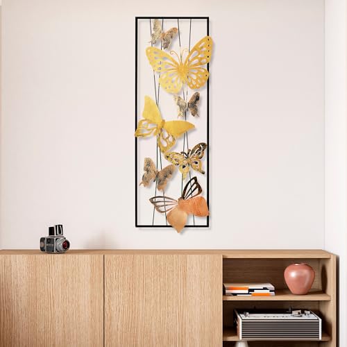 Handmade Decorative Metal Wall Accessory, 32 x 90 x 4 cm, 100% Metal, Unique Hand-Painted Design, Perfect for Home Decor, Adds Elegance & Style