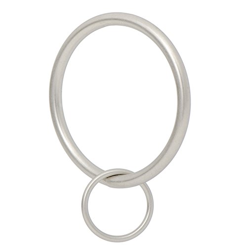 "Ivilon Drapery Eyelet Curtain Rings - 2"" Ring Loop for Hook Pins, Set of 14 - Satin Nickel"